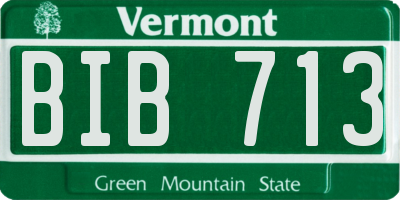 VT license plate BIB713