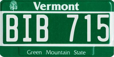 VT license plate BIB715
