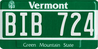 VT license plate BIB724