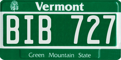 VT license plate BIB727