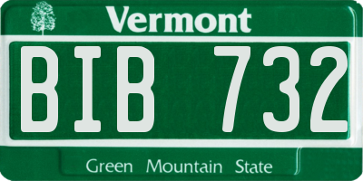 VT license plate BIB732
