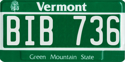 VT license plate BIB736