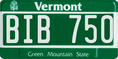 VT license plate BIB750