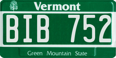 VT license plate BIB752