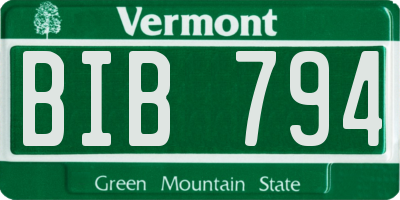 VT license plate BIB794