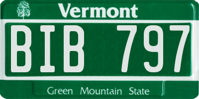 VT license plate BIB797