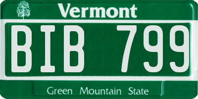 VT license plate BIB799