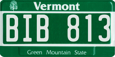 VT license plate BIB813