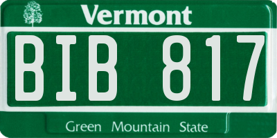 VT license plate BIB817