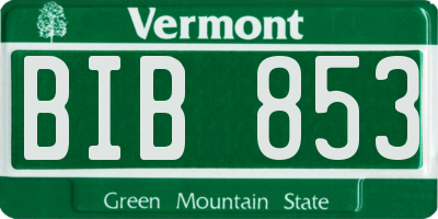 VT license plate BIB853