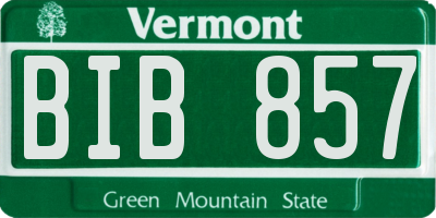 VT license plate BIB857