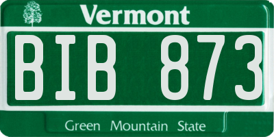 VT license plate BIB873