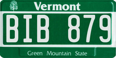 VT license plate BIB879