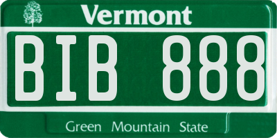 VT license plate BIB888