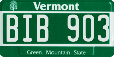 VT license plate BIB903