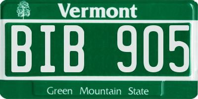 VT license plate BIB905