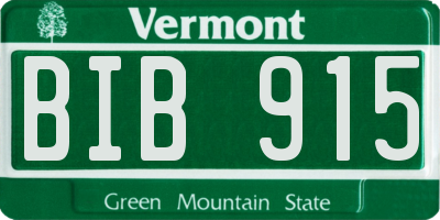 VT license plate BIB915