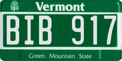 VT license plate BIB917