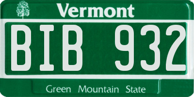 VT license plate BIB932