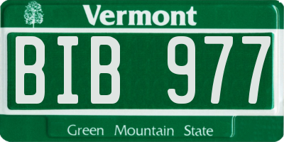 VT license plate BIB977