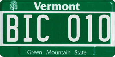 VT license plate BIC010