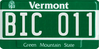 VT license plate BIC011