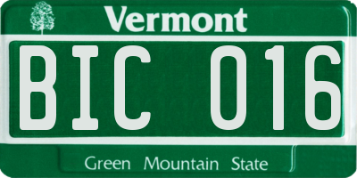 VT license plate BIC016