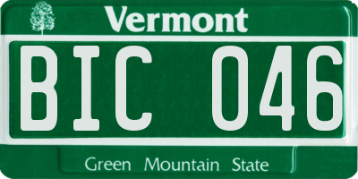 VT license plate BIC046