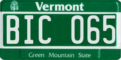 VT license plate BIC065