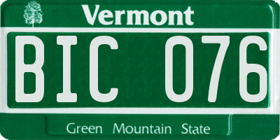 VT license plate BIC076