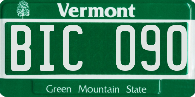 VT license plate BIC090