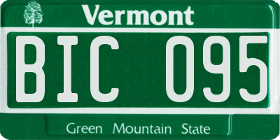 VT license plate BIC095