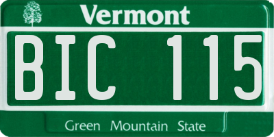 VT license plate BIC115