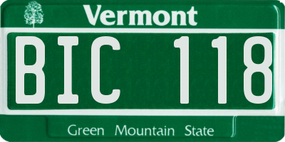 VT license plate BIC118