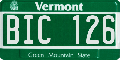 VT license plate BIC126