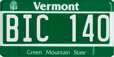 VT license plate BIC140