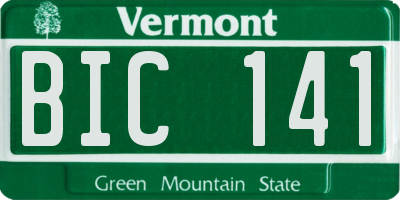 VT license plate BIC141