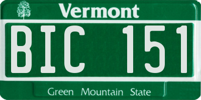 VT license plate BIC151