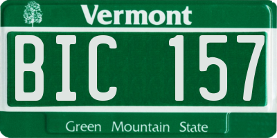 VT license plate BIC157