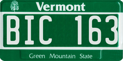 VT license plate BIC163