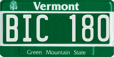 VT license plate BIC180