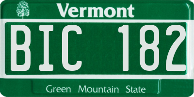 VT license plate BIC182