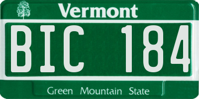 VT license plate BIC184