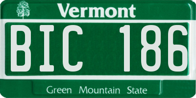 VT license plate BIC186