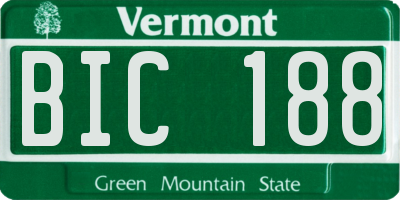 VT license plate BIC188