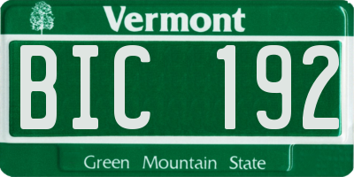 VT license plate BIC192