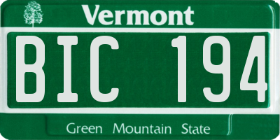 VT license plate BIC194