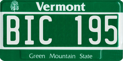 VT license plate BIC195