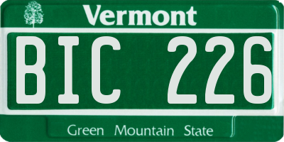 VT license plate BIC226