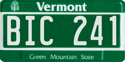 VT license plate BIC241